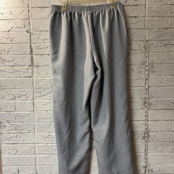 Alfred Dunner Gray Flat Front Pant 12 - Picture 7 of 11